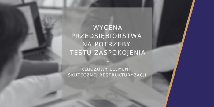 Wycena przedsiębiorstwa na potrzeby testu zaspokojenia - poradnik