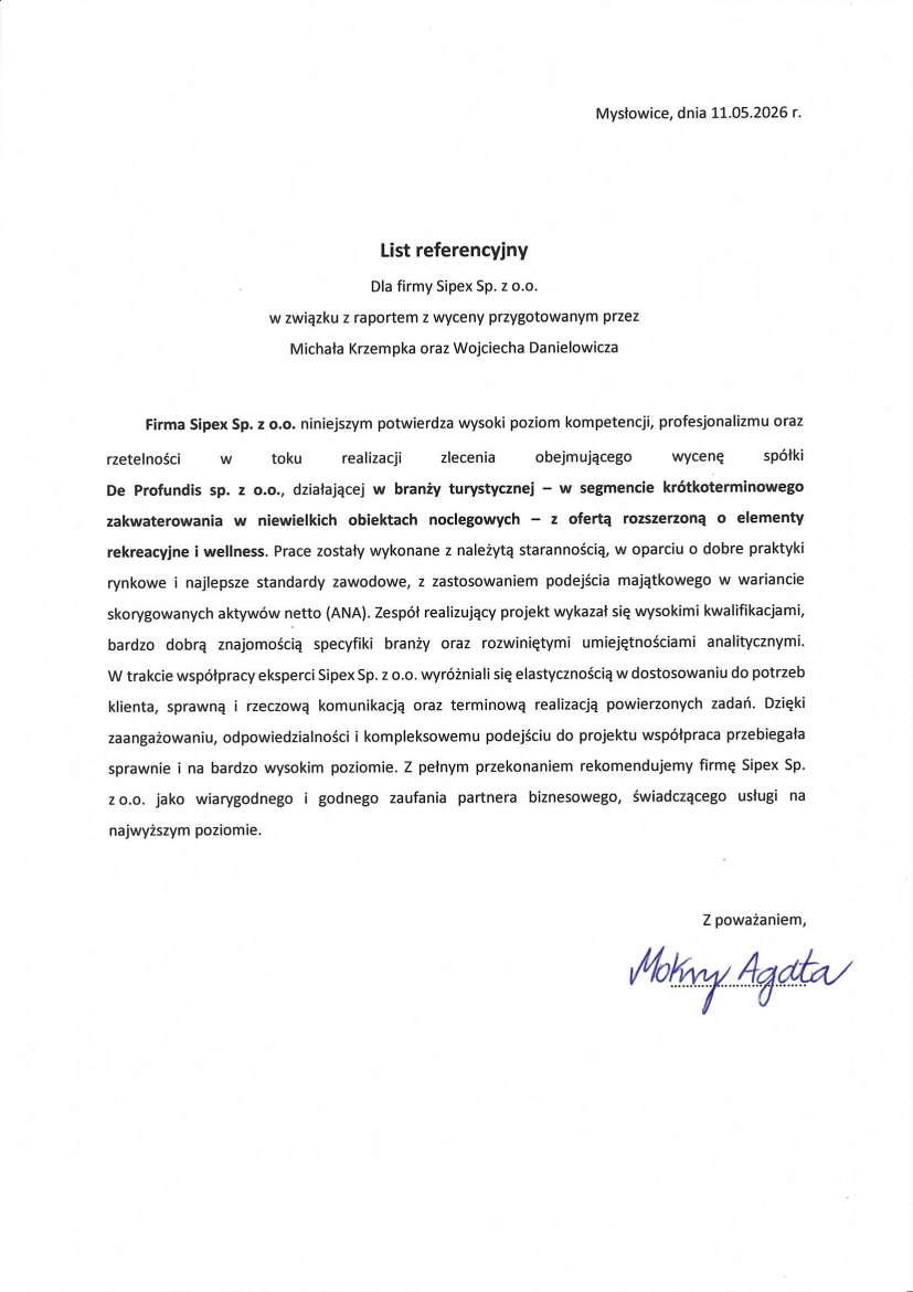 List referencyjny: Agata Mokry